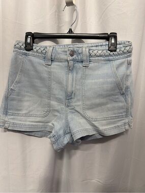 American Eagle Outfitters Light Wash Denim Shorts with Braided Waist